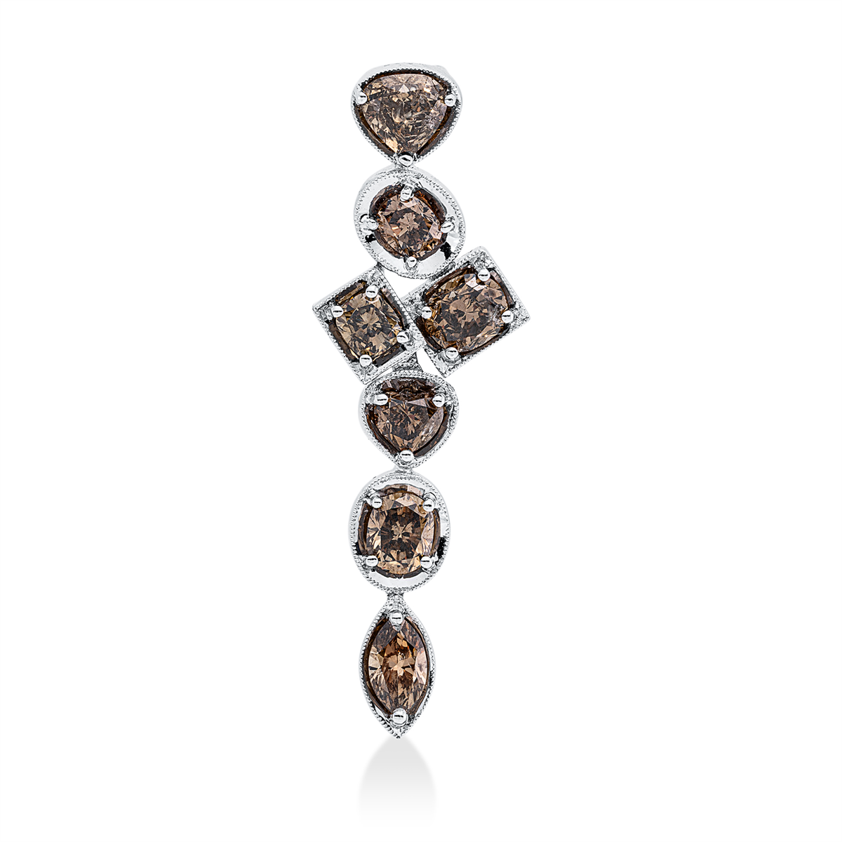 fantasy-cut  fancy colored diamond pendant in white gold