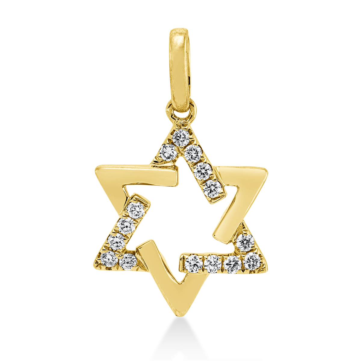 diamond full cut  symbol pendant in yellow gold