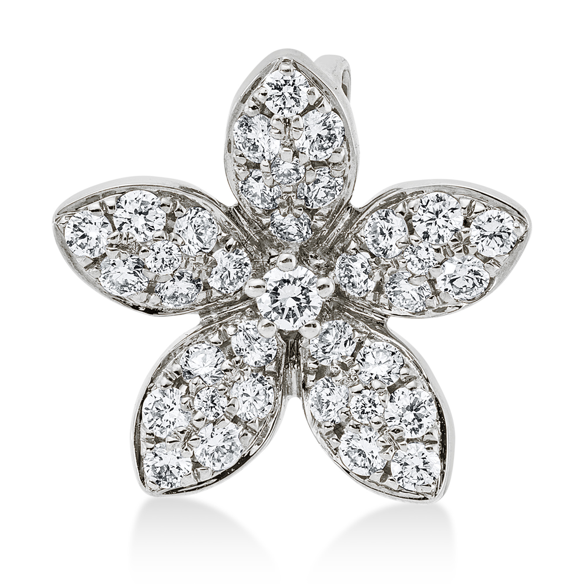 diamond full cut  modern woman pendant in white gold
