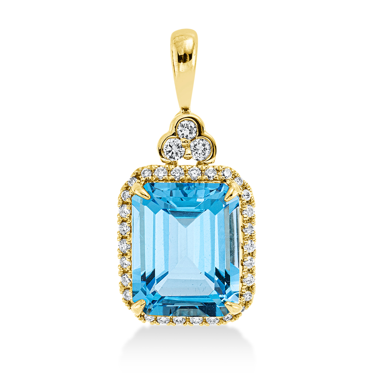 diamond full cut topaz colored stone fashion pendant in yellow gold