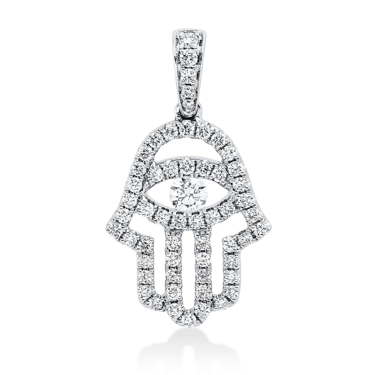 diamond full cut  modern woman pendant in white gold