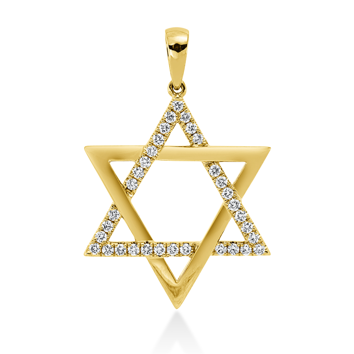 diamond full cut  modern woman pendant in yellow gold