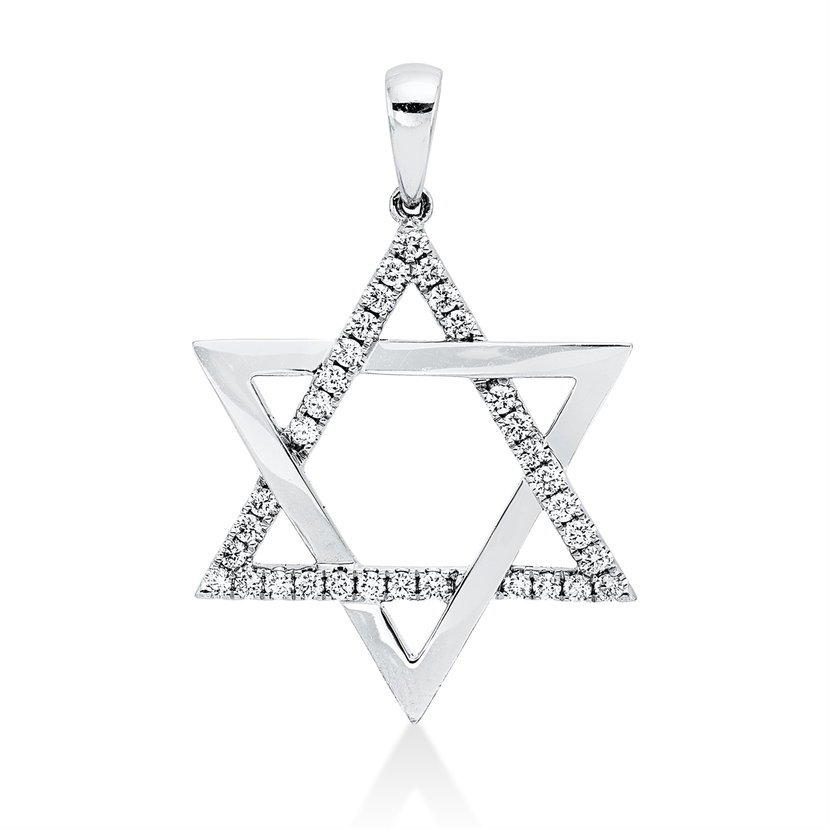 diamond full cut  modern woman pendant in white gold
