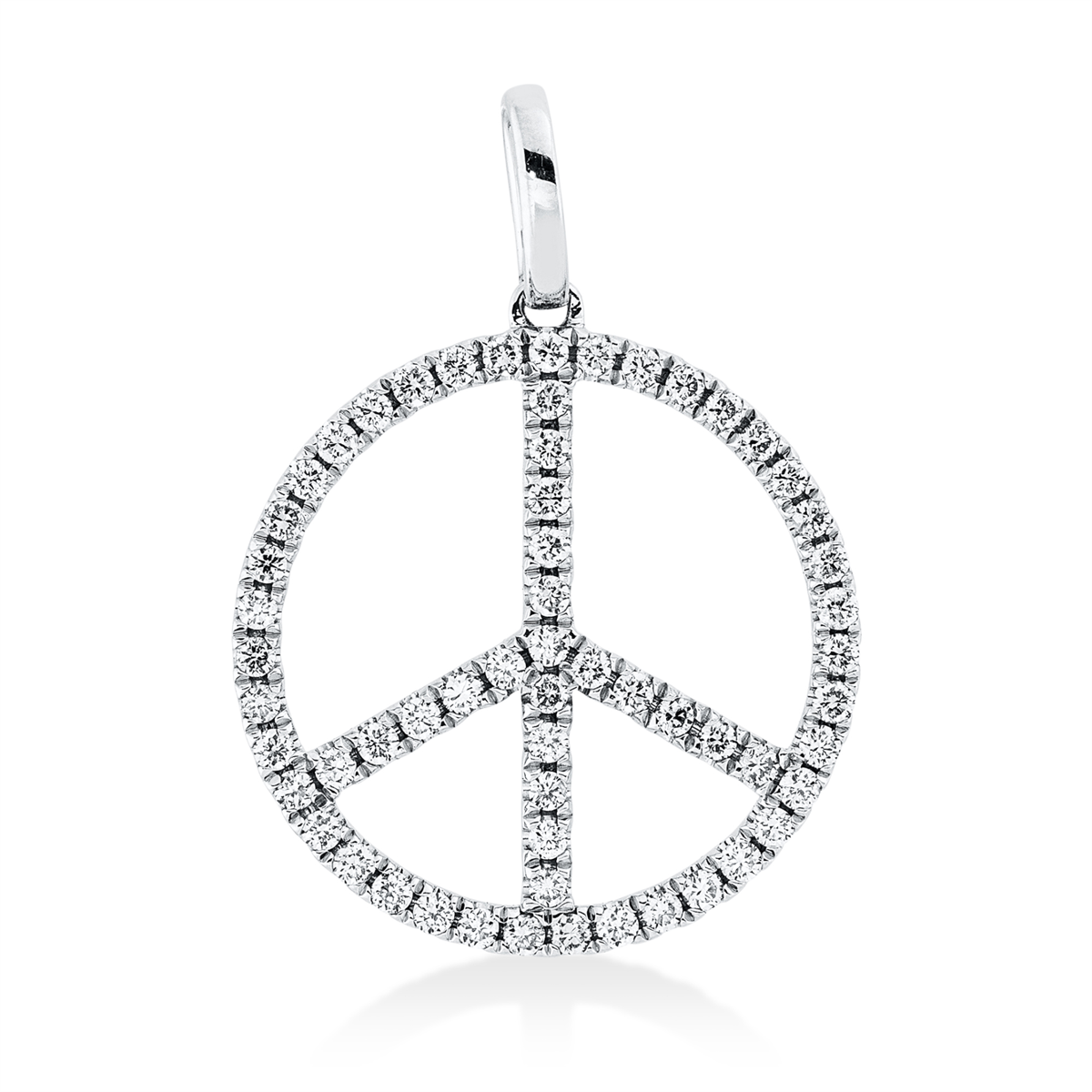 diamond full cut  symbol pendant in white gold