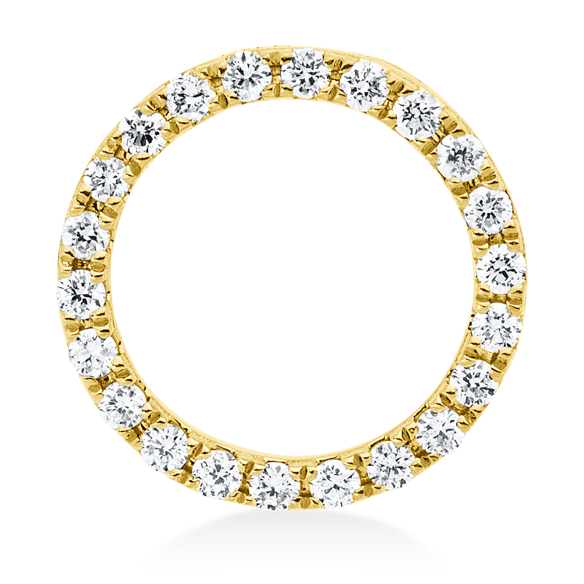 diamond full cut  modern woman pendant in yellow gold