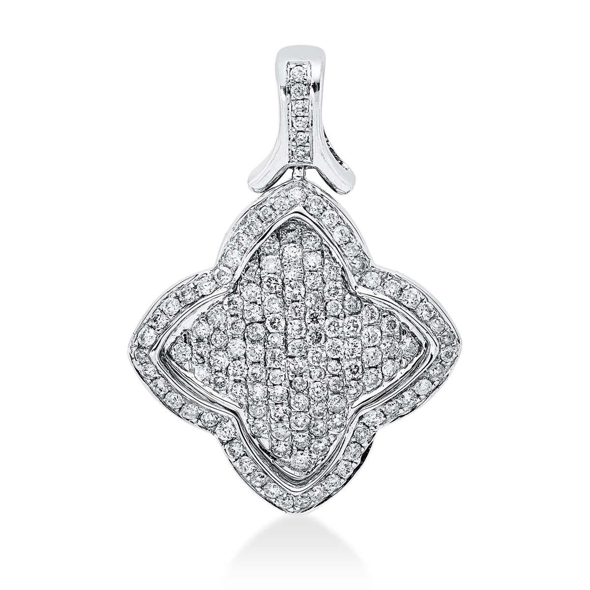 diamond full cut  pavé pendant in white gold
