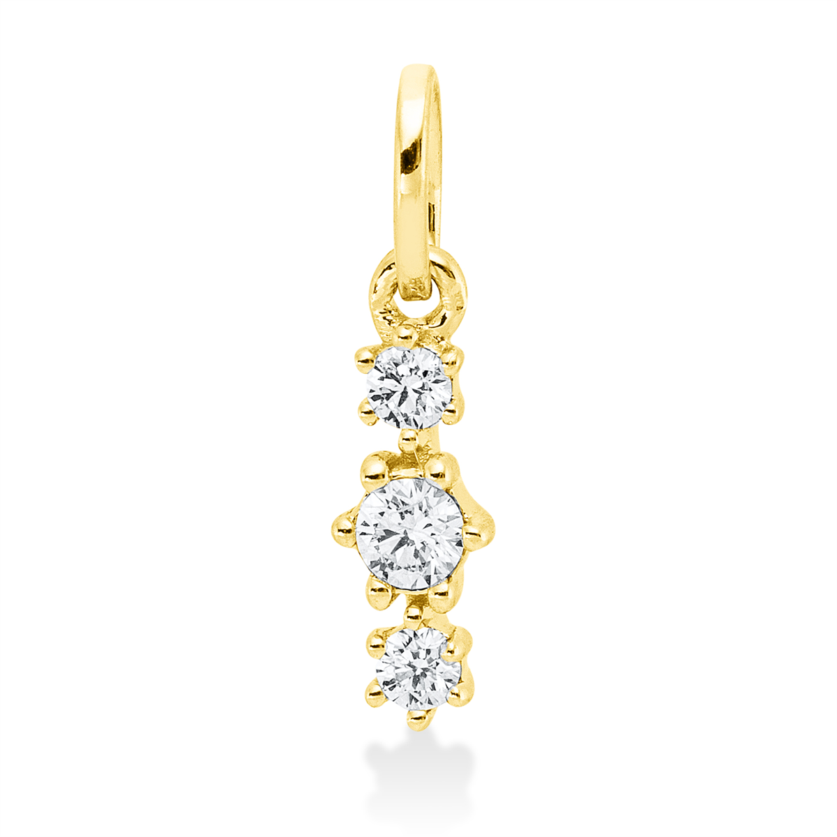 diamond full cut  modern woman pendant in yellow gold