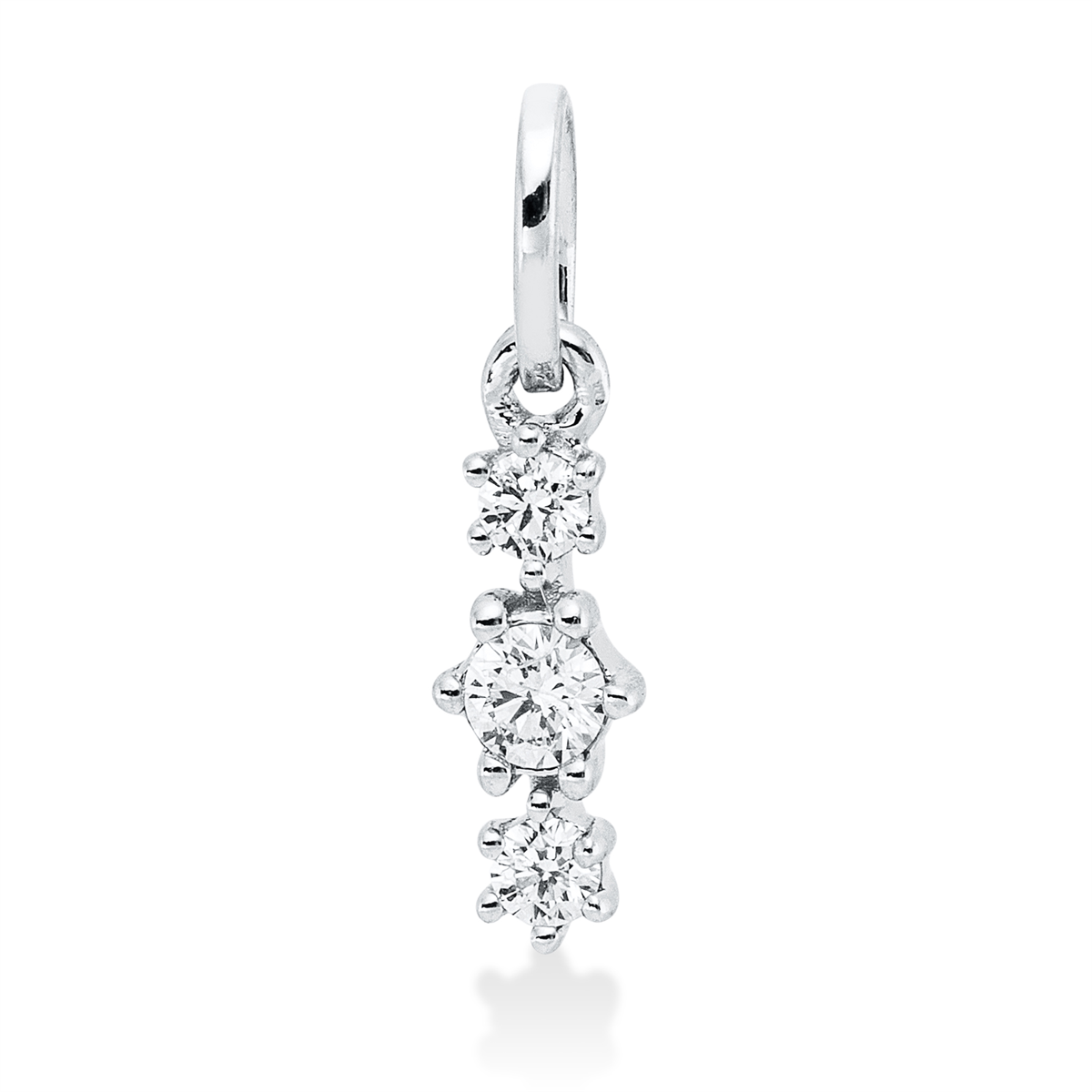 diamond full cut  modern woman pendant in white gold