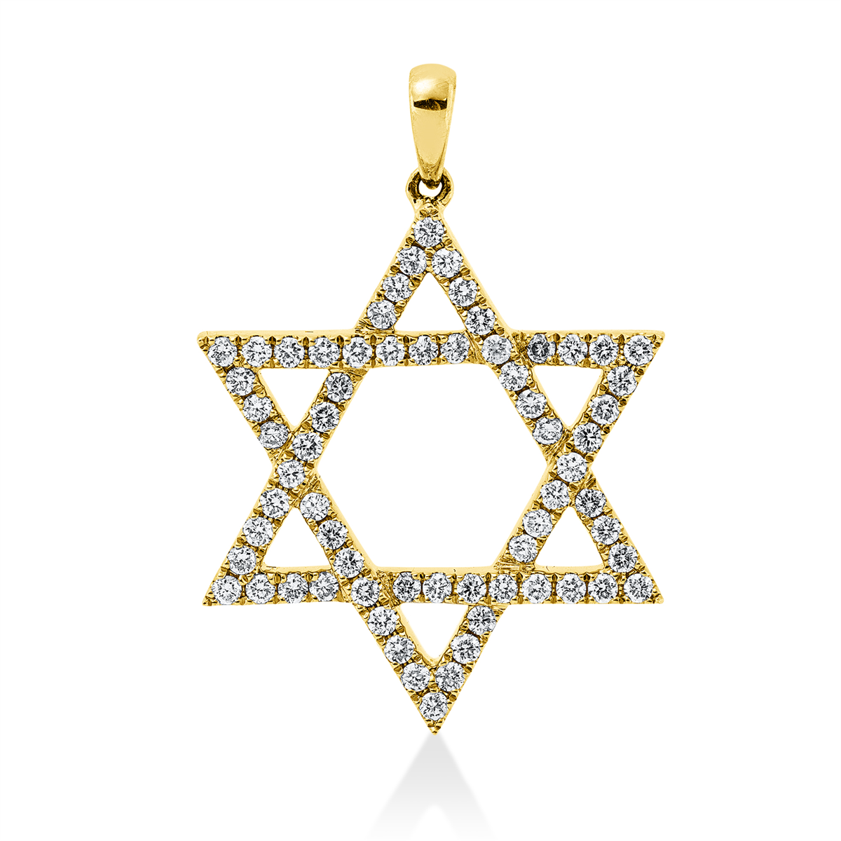 diamond full cut  modern woman pendant in yellow gold