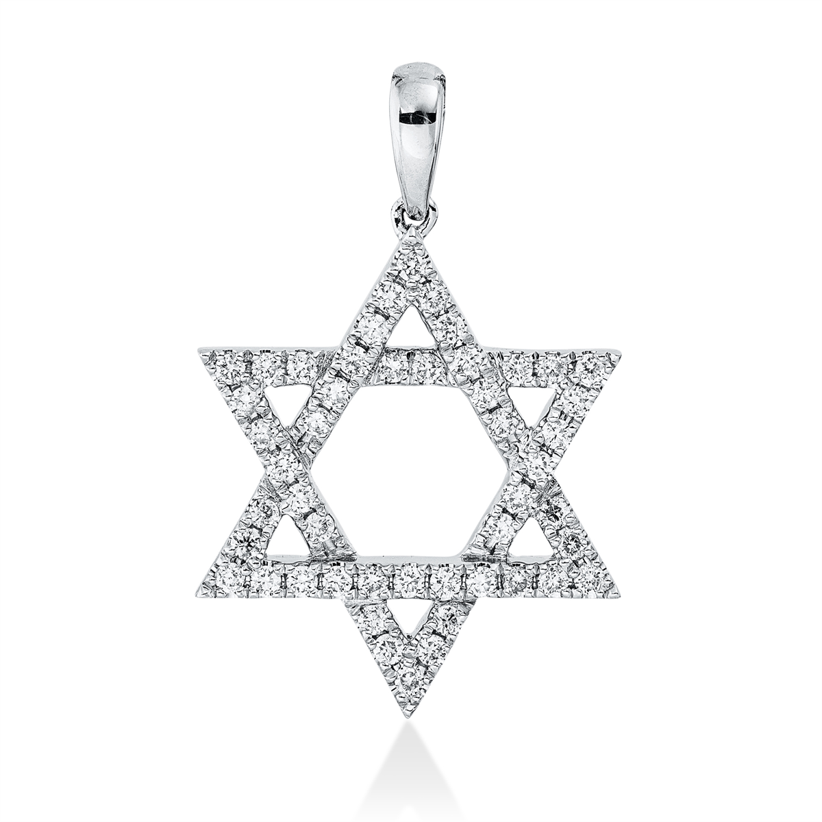 diamond full cut  modern woman pendant in white gold