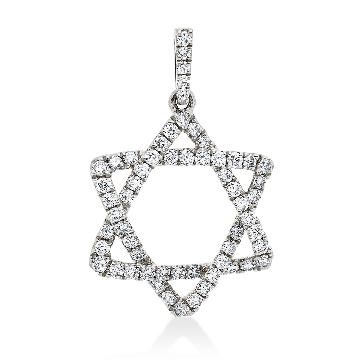 diamond full cut  modern woman pendant in white gold