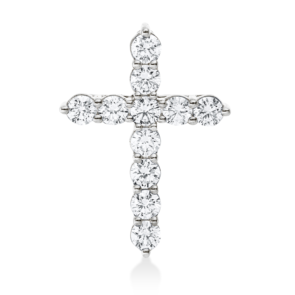 diamond full cut  cross pendant in white gold