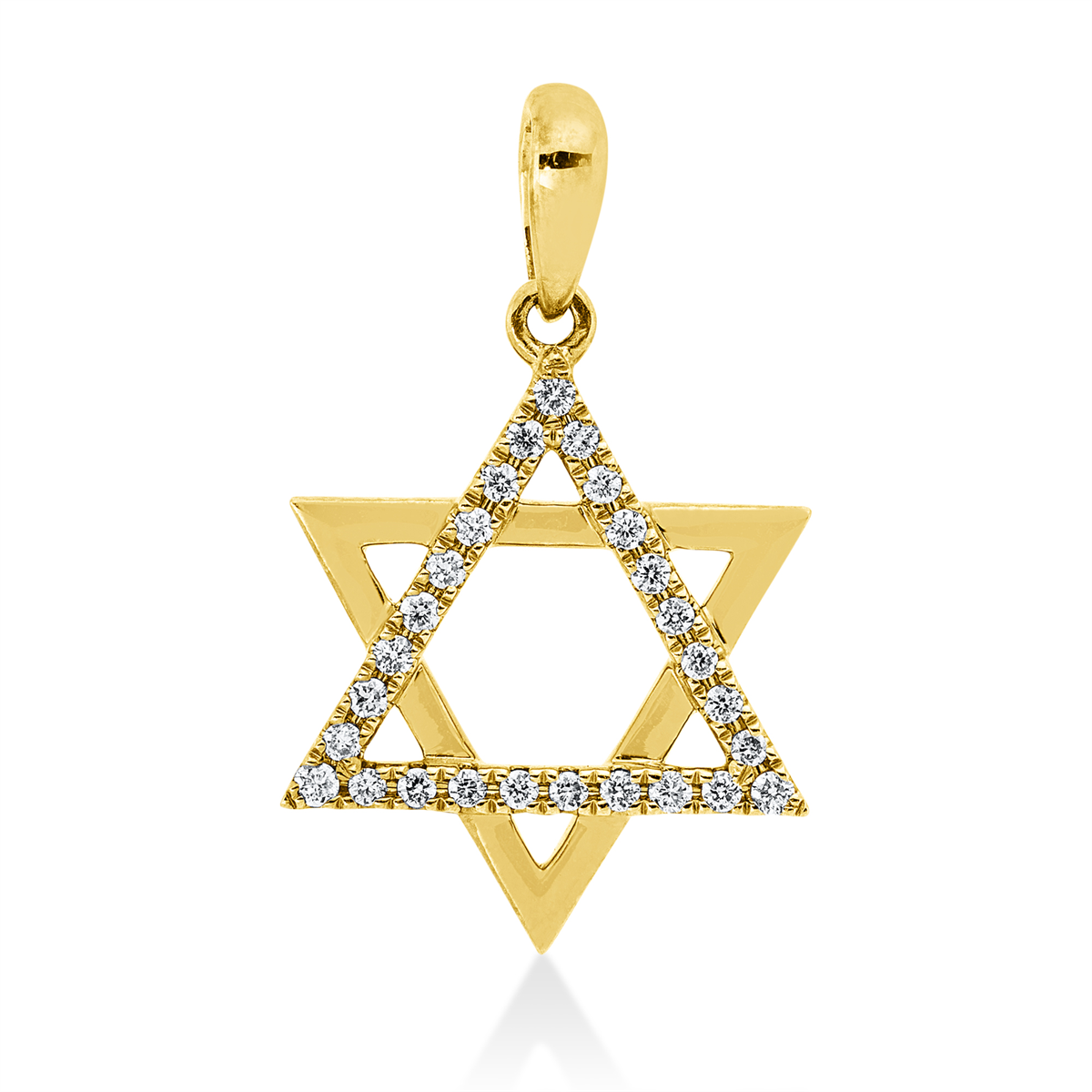 diamond full cut  modern woman pendant in yellow gold