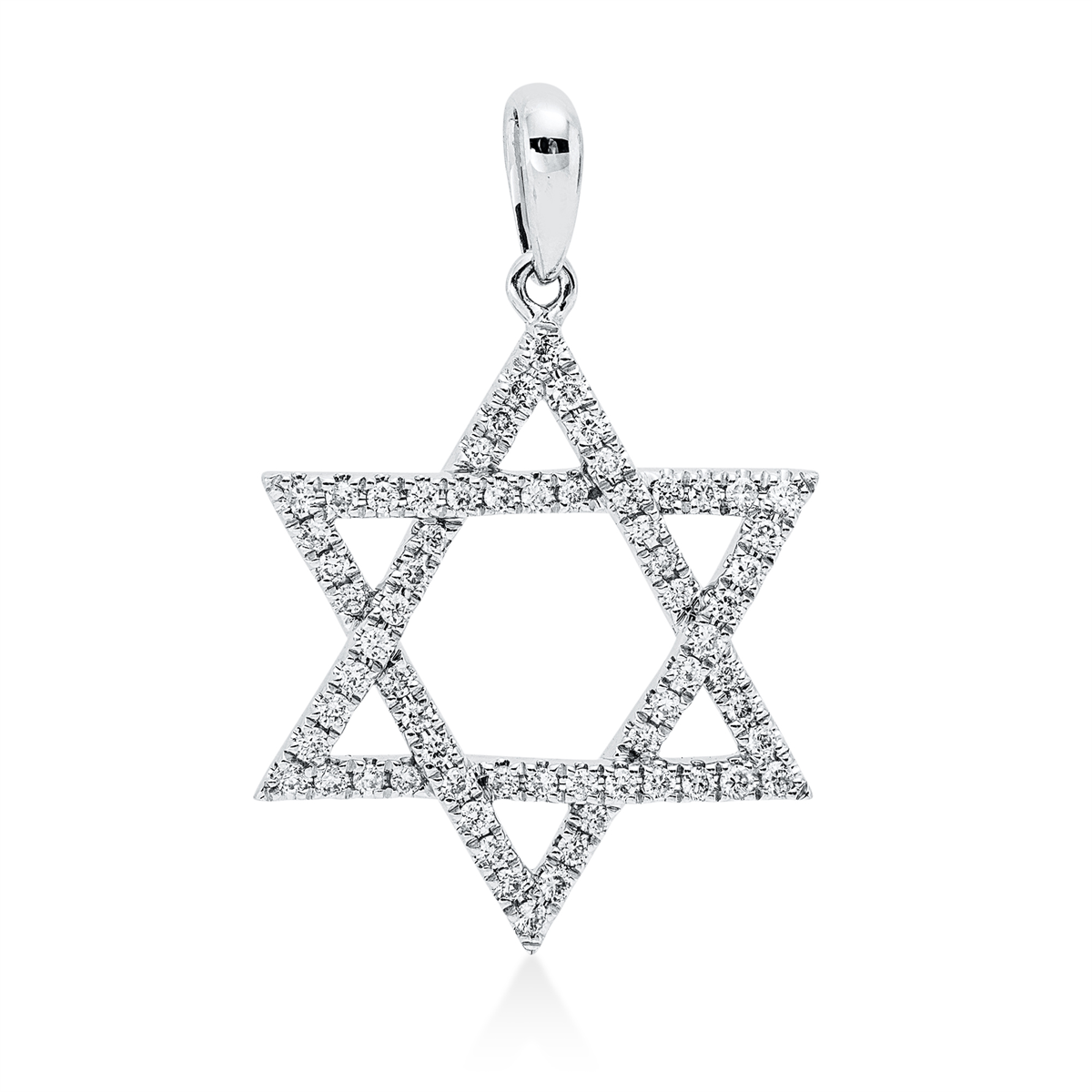 diamond full cut  modern woman pendant in white gold