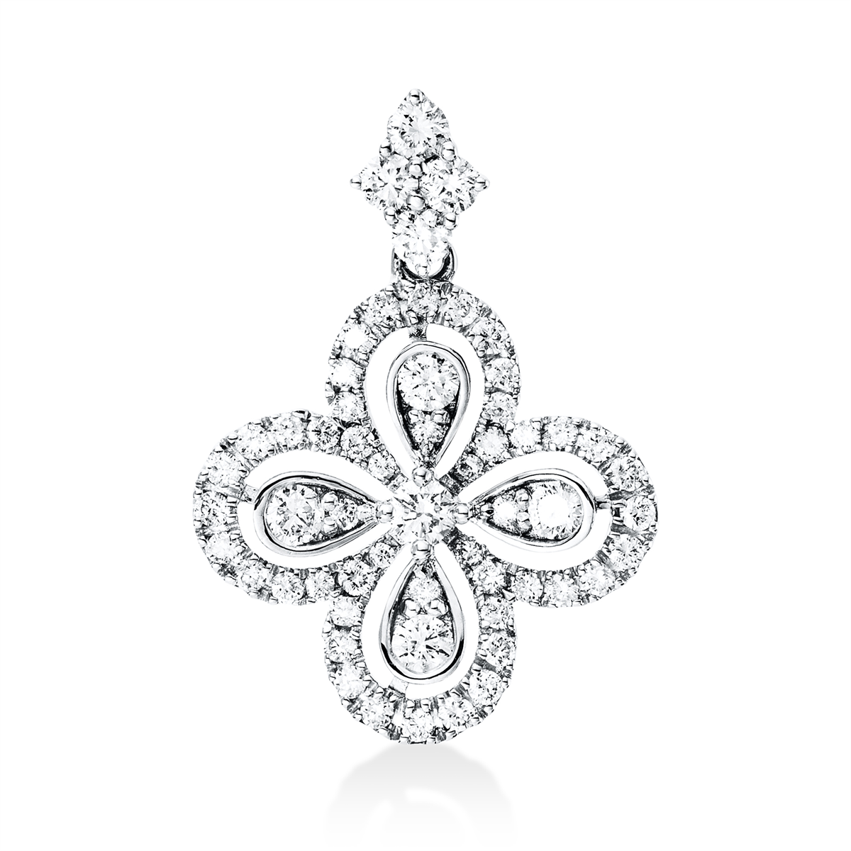 diamond full cut  modern woman pendant in white gold