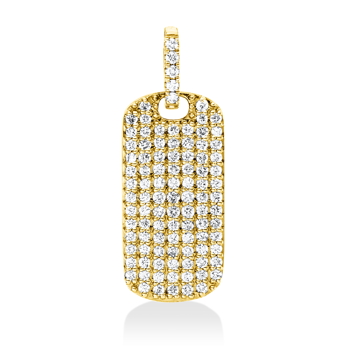 diamond full cut  modern woman pendant in yellow gold
