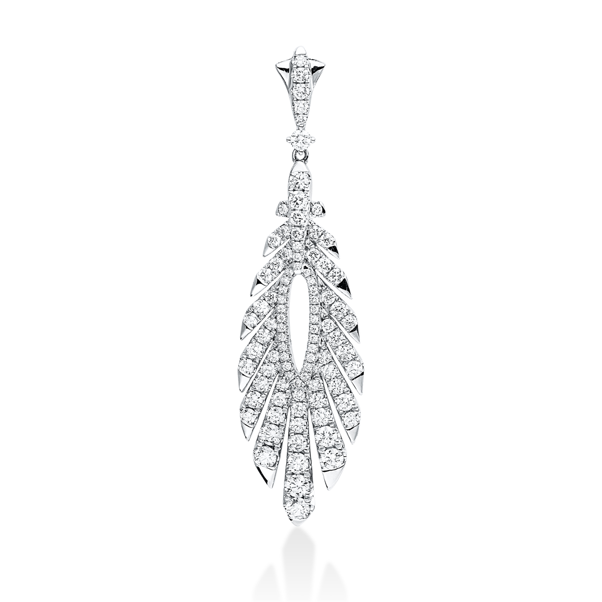 diamond full cut  modern woman pendant in white gold