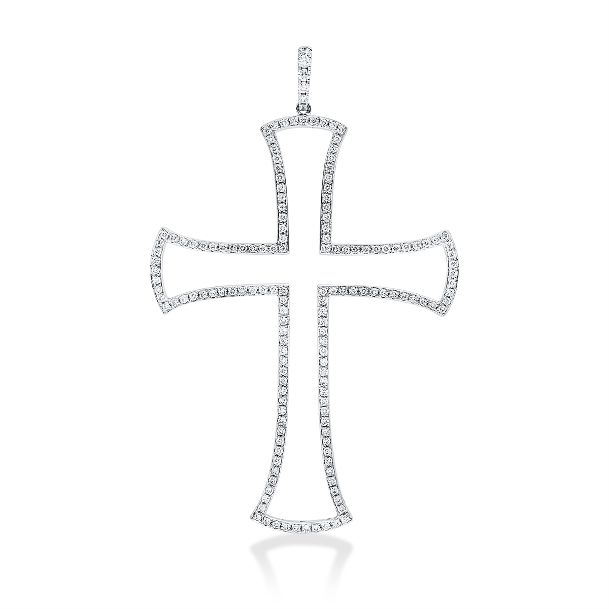 diamond full cut  cross pendant in white gold