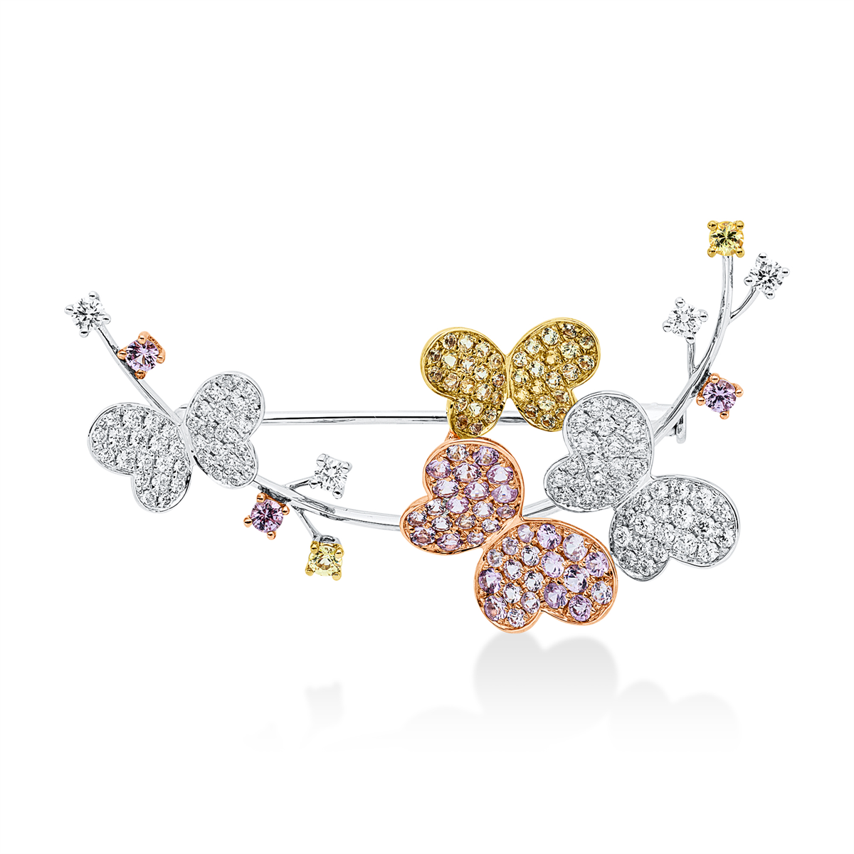 diamond full cut sapphire animal brooch in whitegold /yellowgold /redgold