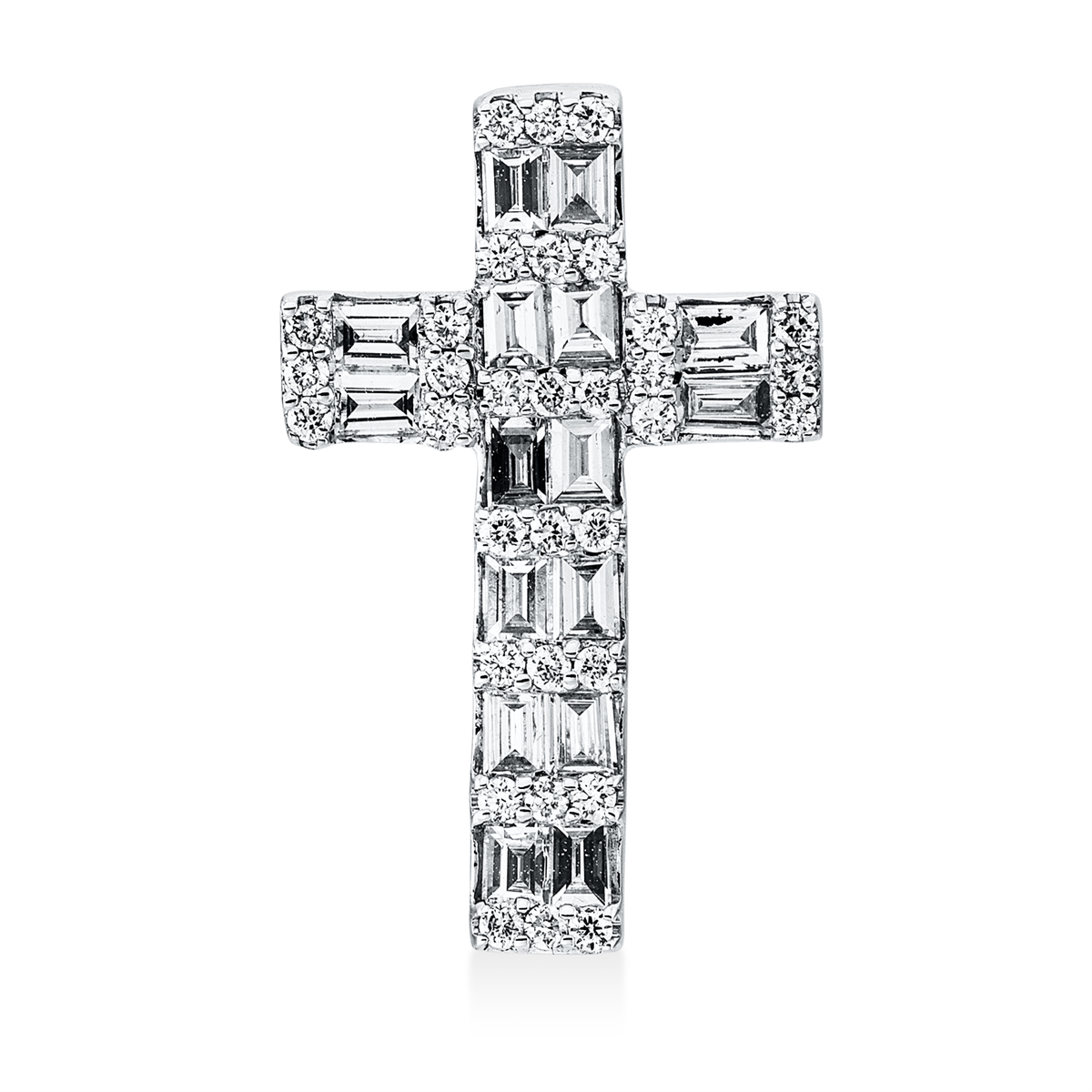 baguette  baguette pendant in white gold