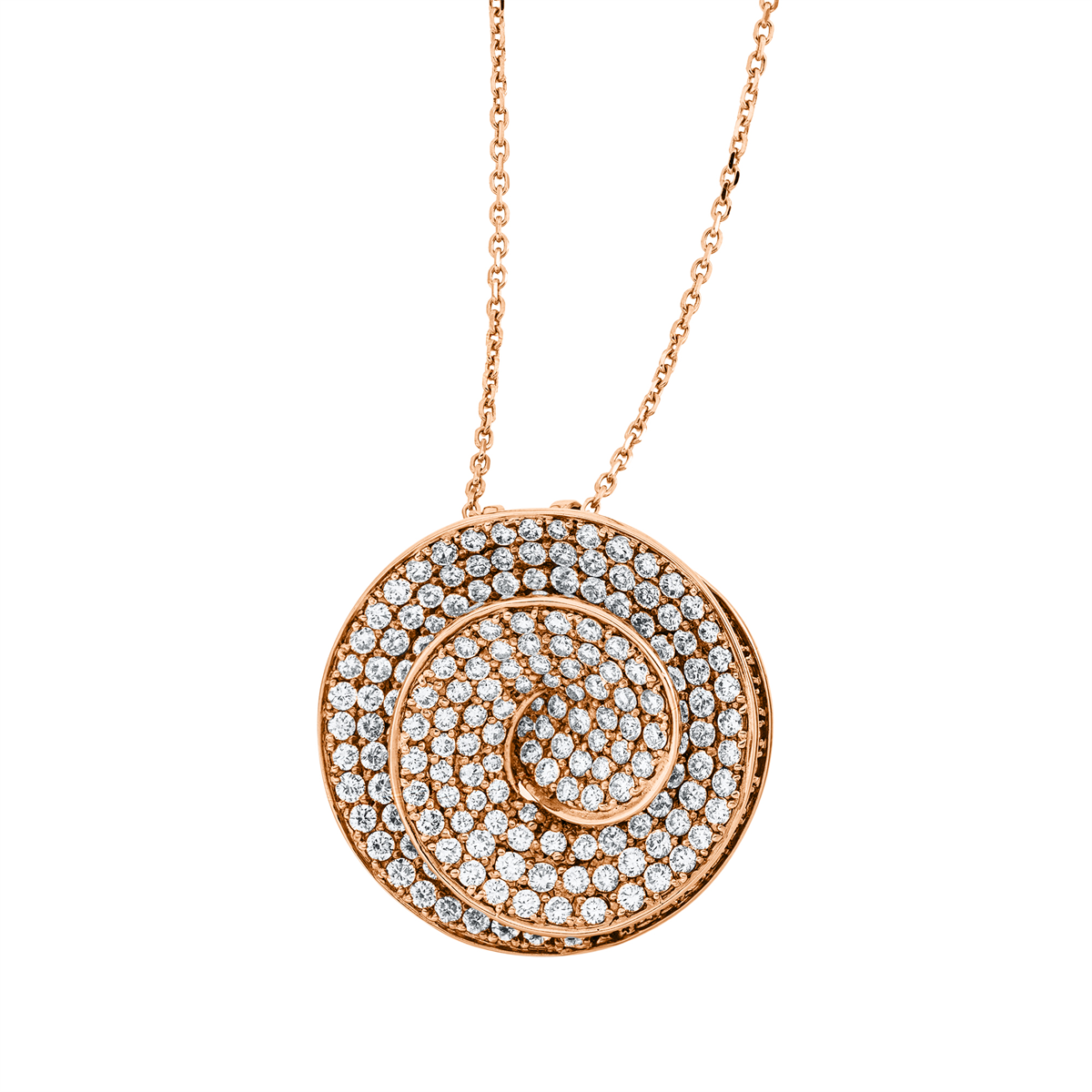 diamond full cut  pavé pendant in red gold