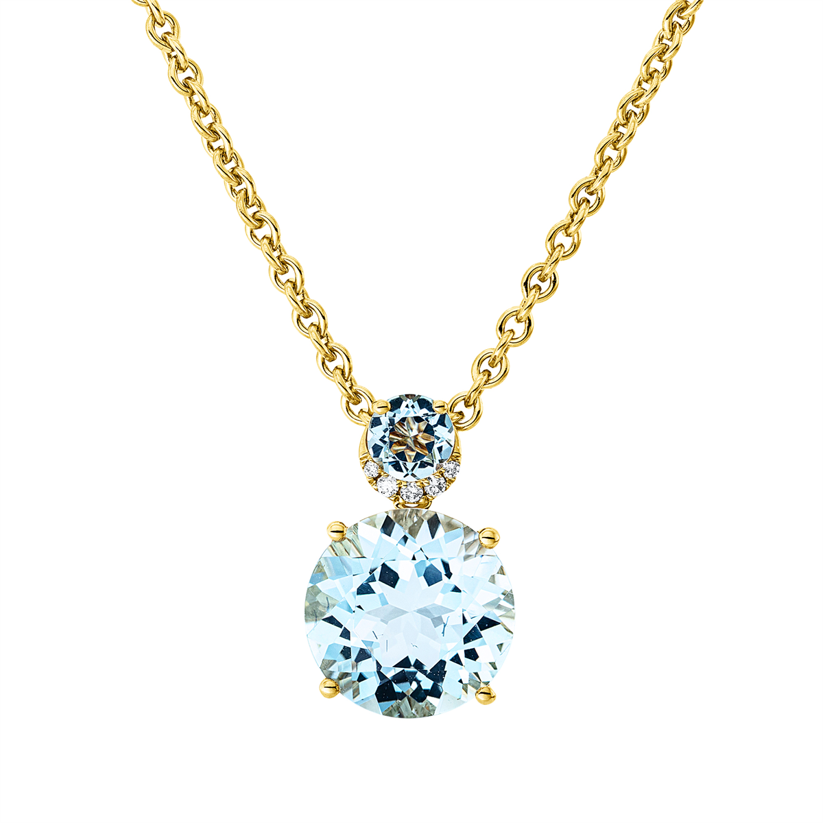 diamond full cut topaz colored stone fashion pendant in yellow gold