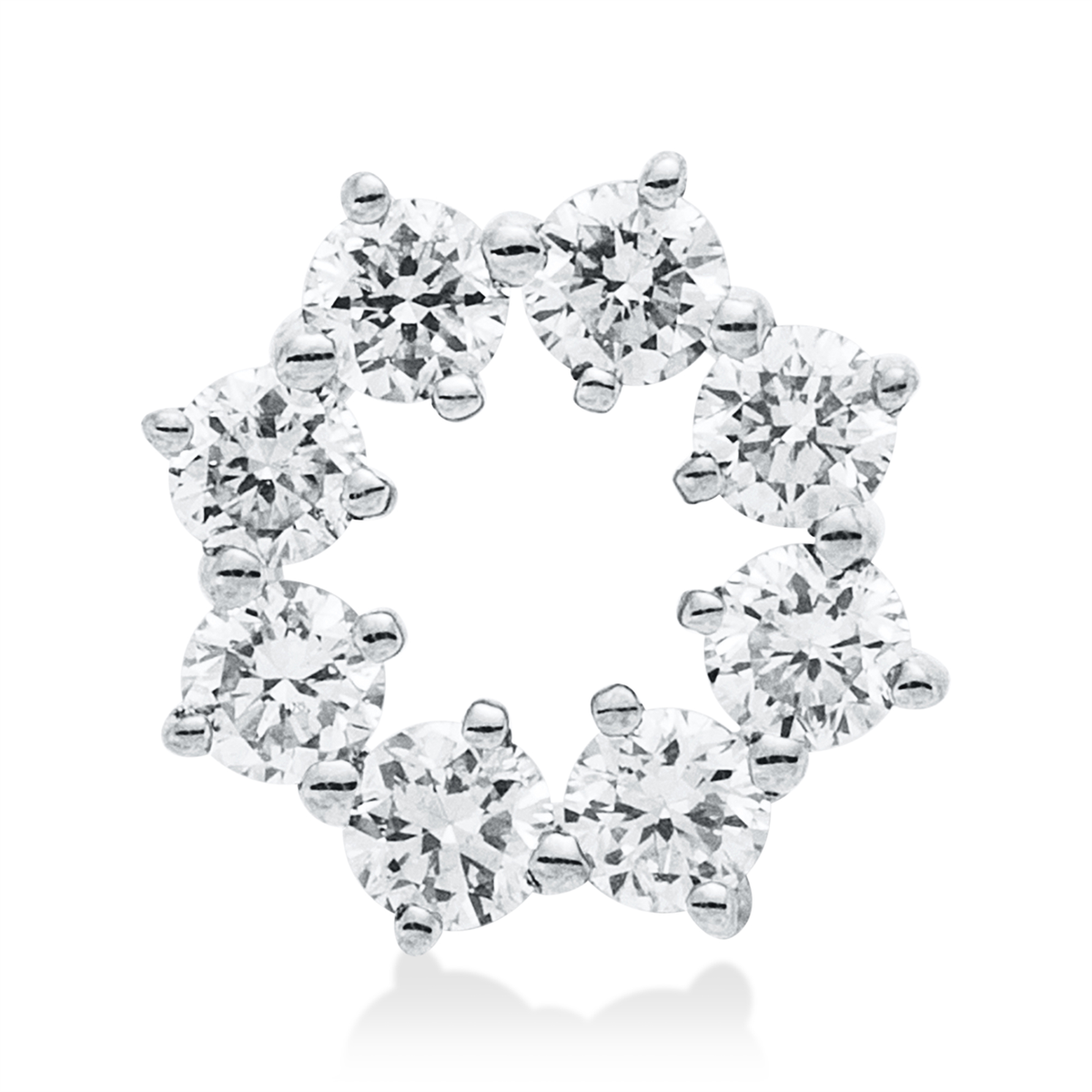 diamond full cut  modern woman pendant in white gold