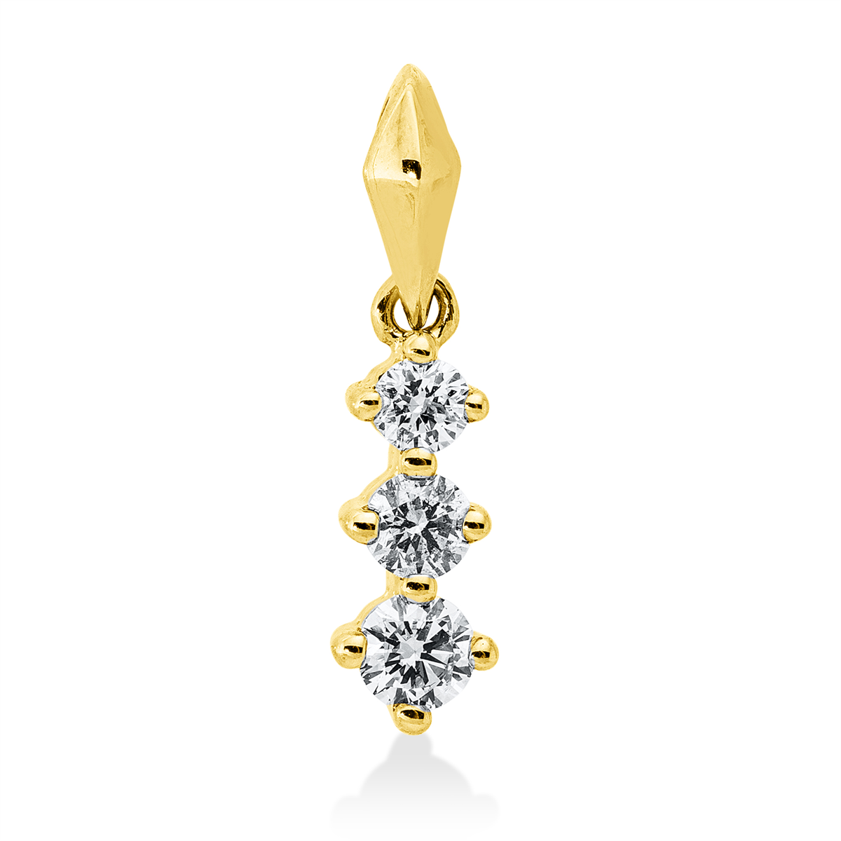 diamond full cut  modern woman pendant in yellow gold