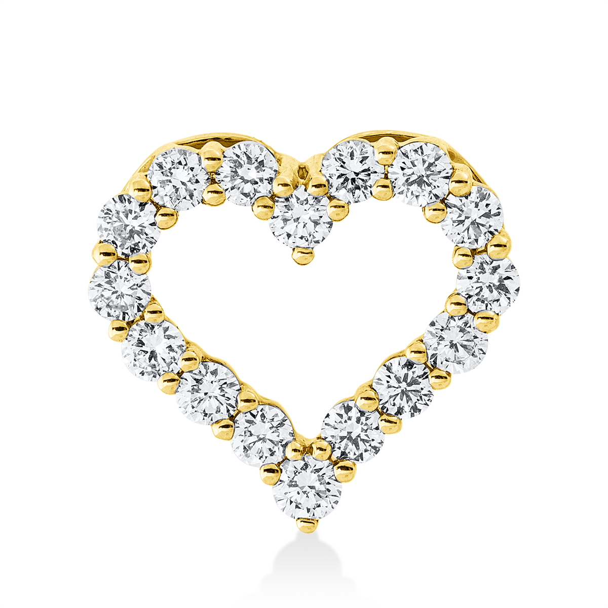 diamond full cut  modern woman pendant in yellow gold