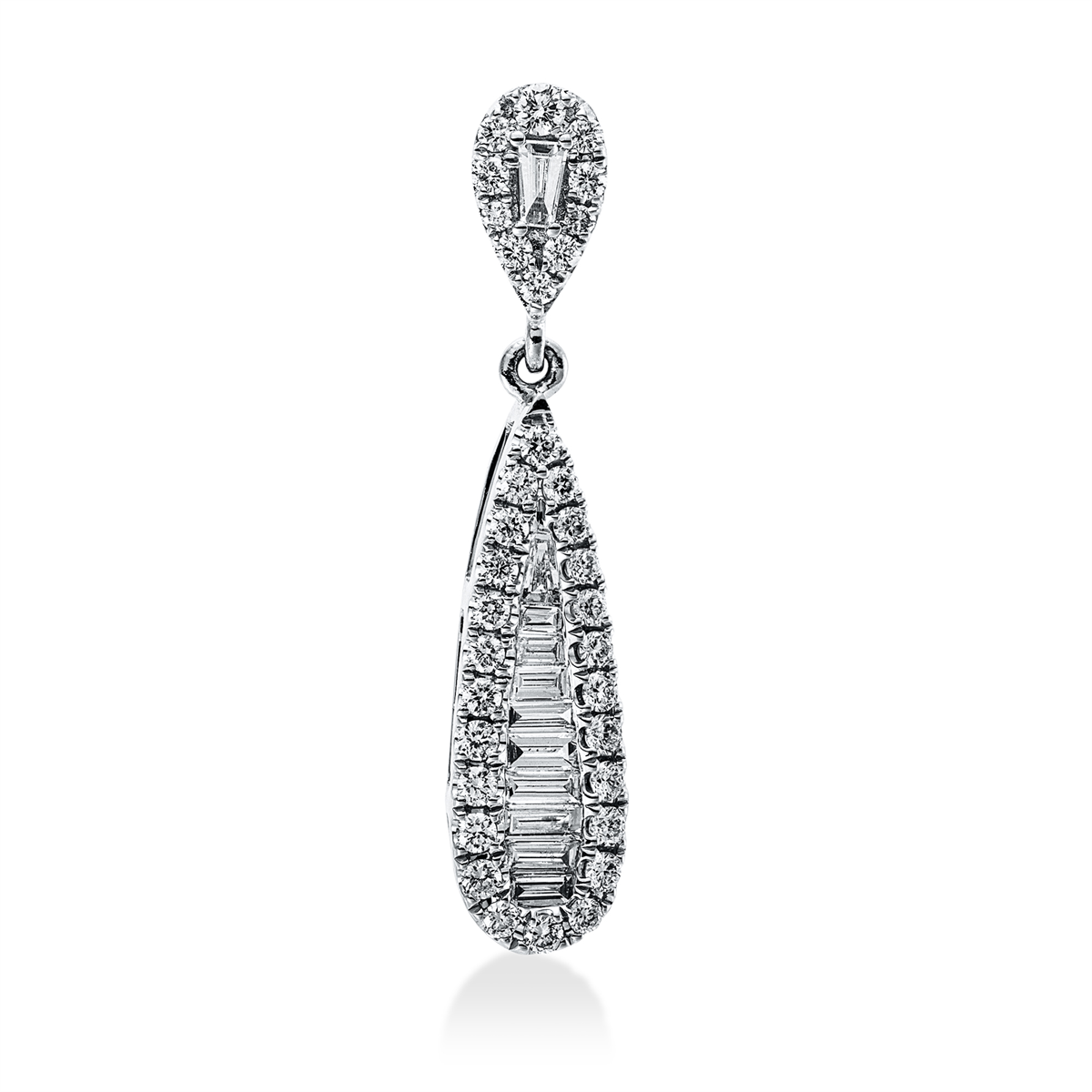 baguette  baguette pendant in white gold