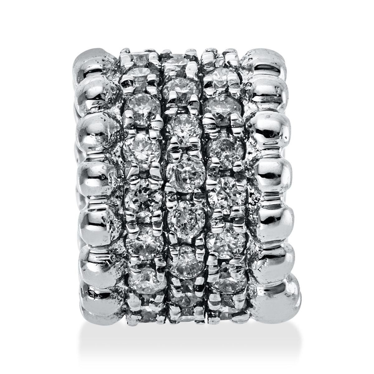 diamond full cut  modern woman pendant in white gold