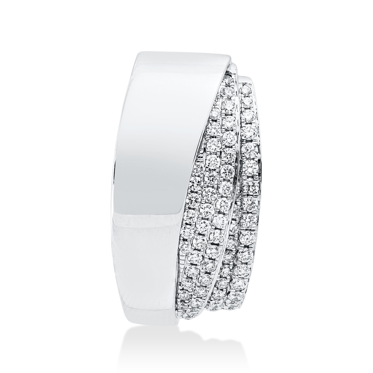 diamond full cut  modern woman pendant in white gold