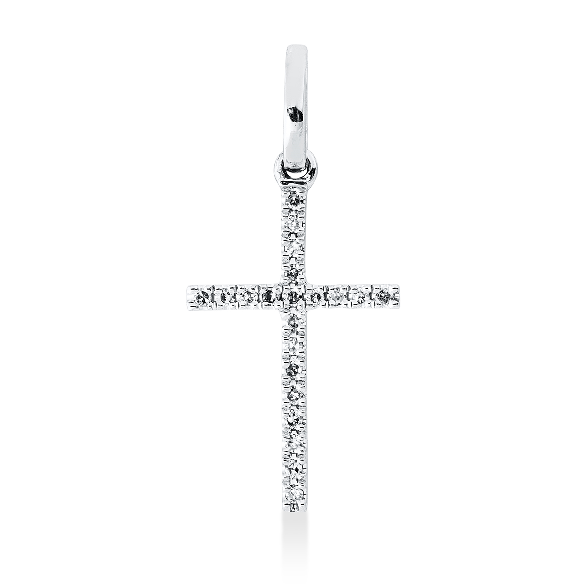 diamond single cut  cross pendant in white gold