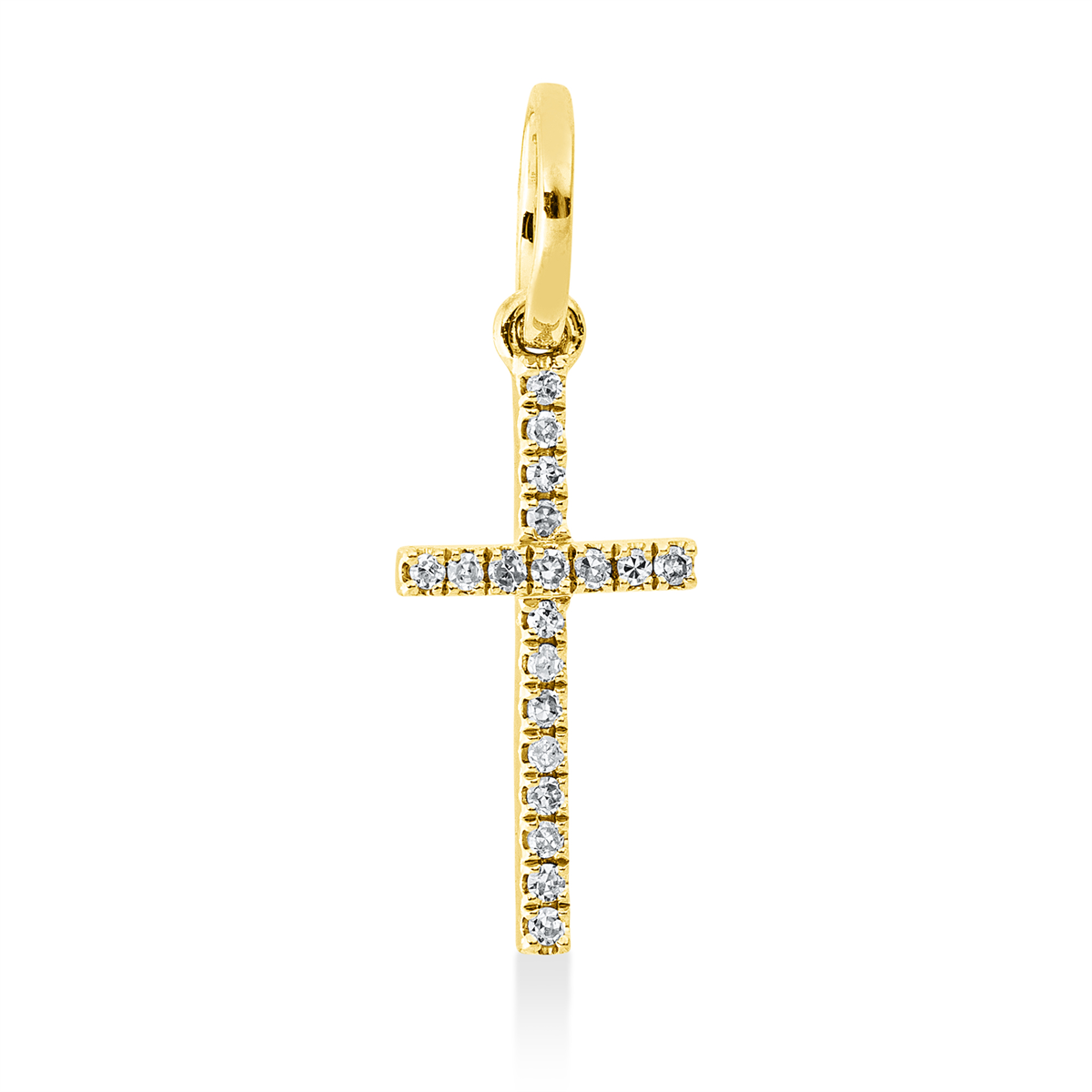 diamond single cut  cross pendant in yellow gold