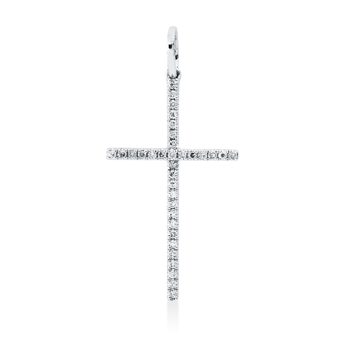 diamond single cut  cross pendant in white gold