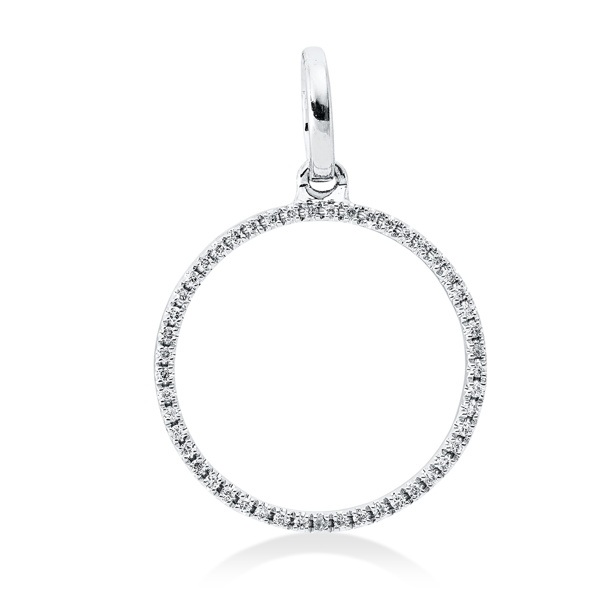 diamond full cut  modern woman pendant in white gold