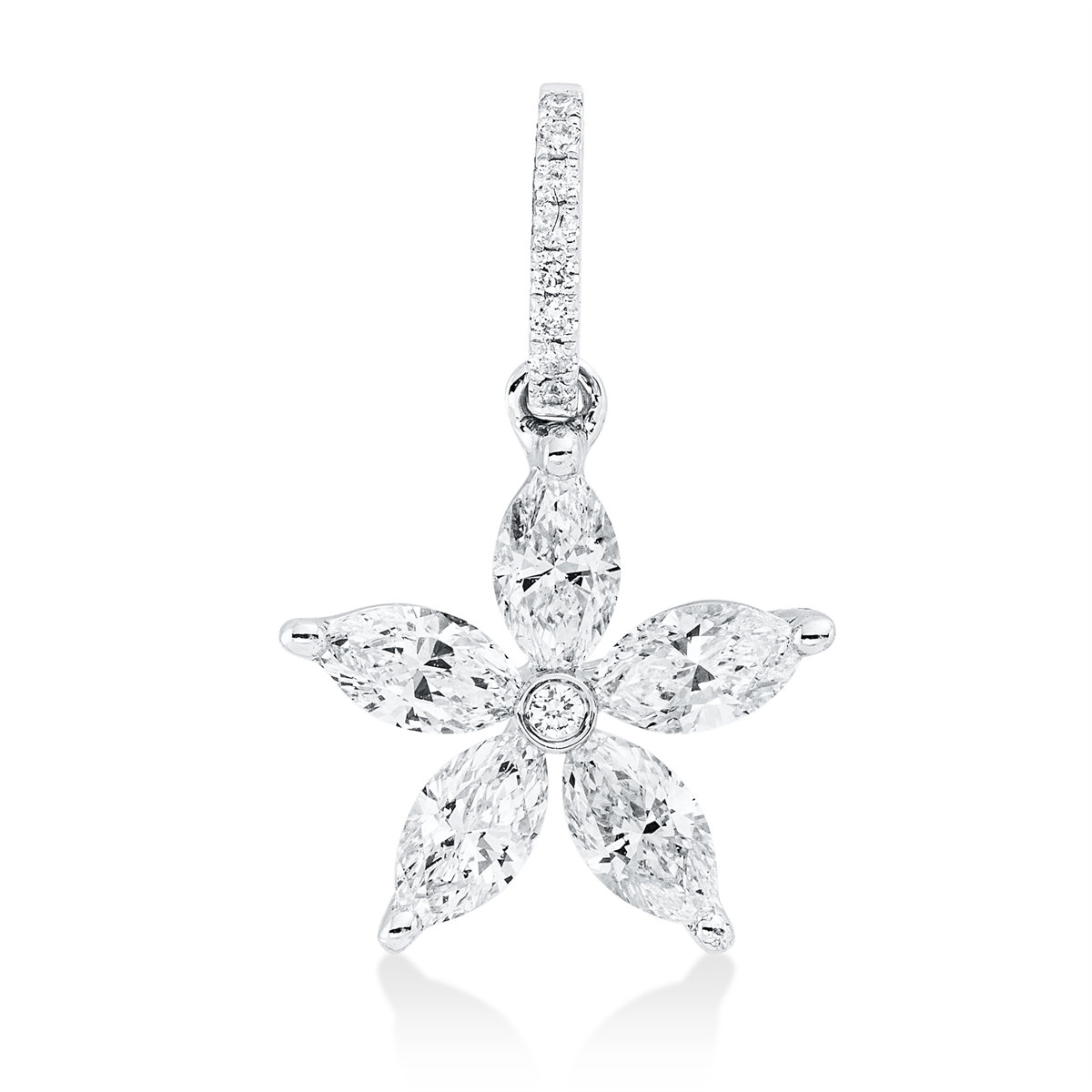 fantasy-cut  modern woman pendant in white gold