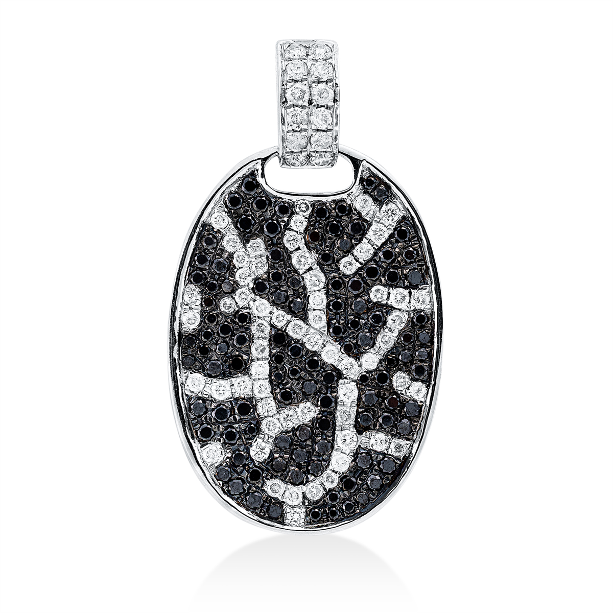 diamond full cut  fancy colored diamond pendant in white gold
