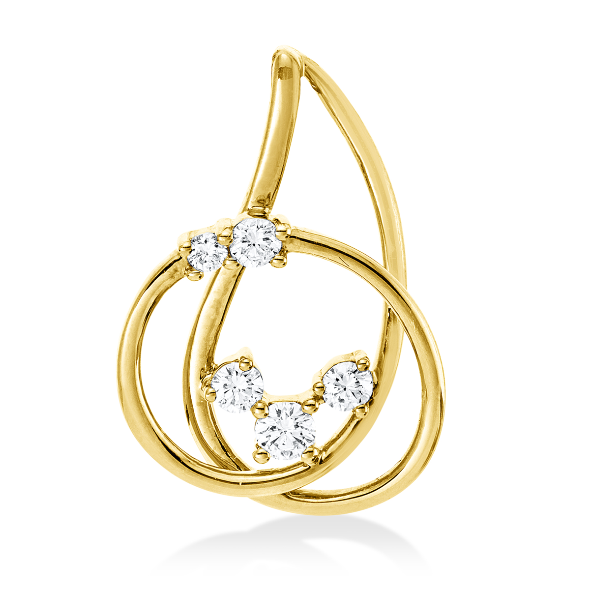diamond full cut  modern woman pendant in yellow gold