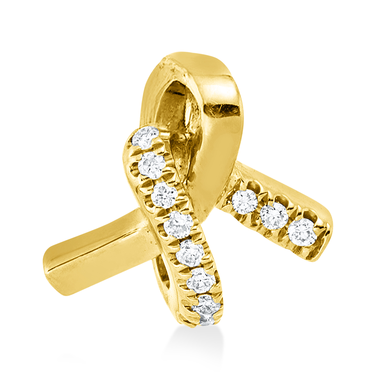 diamond full cut  modern woman pendant in yellow gold