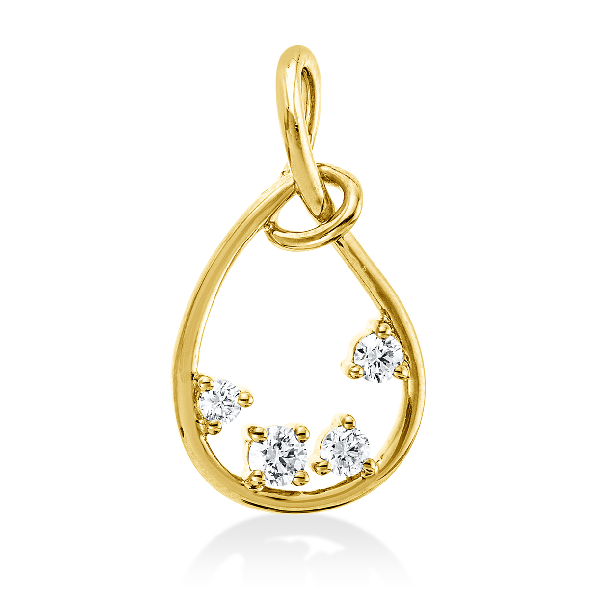 diamond full cut  modern woman pendant in yellow gold