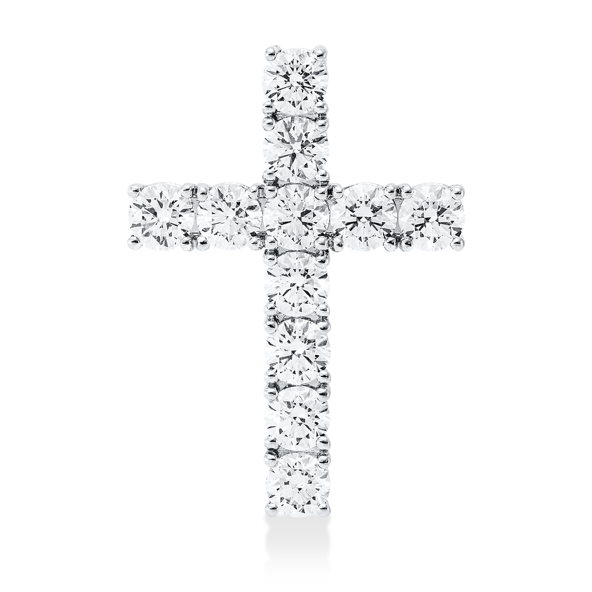 diamond full cut  cross pendant in white gold