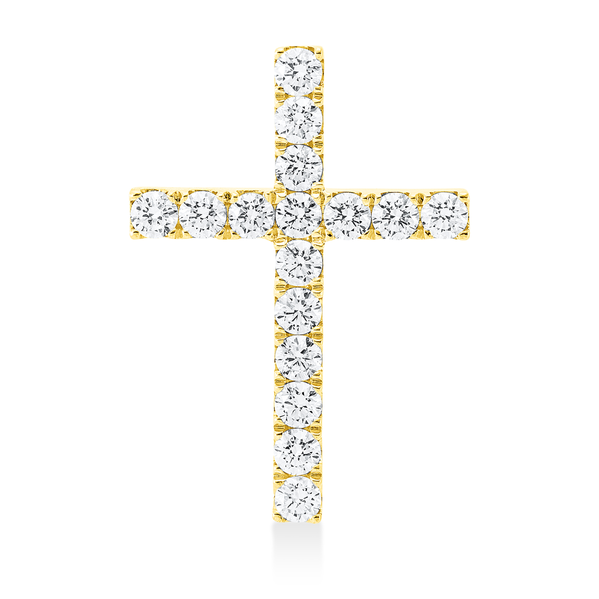 diamond full cut  cross pendant in yellow gold