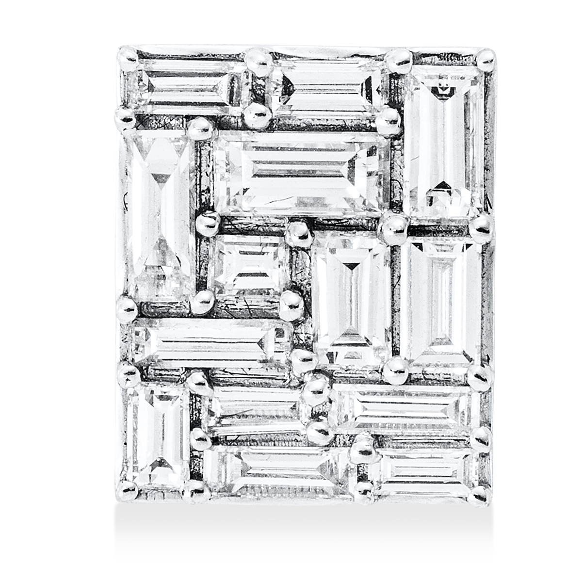 baguette  baguette illusion pendant in white gold