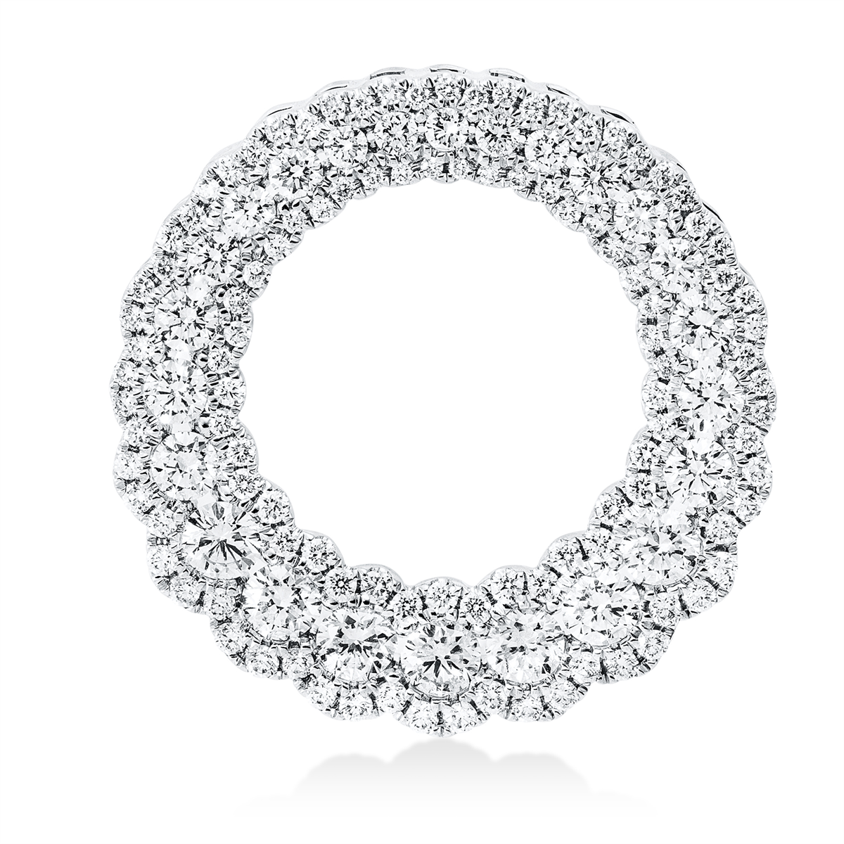 diamond full cut  modern woman pendant in white gold