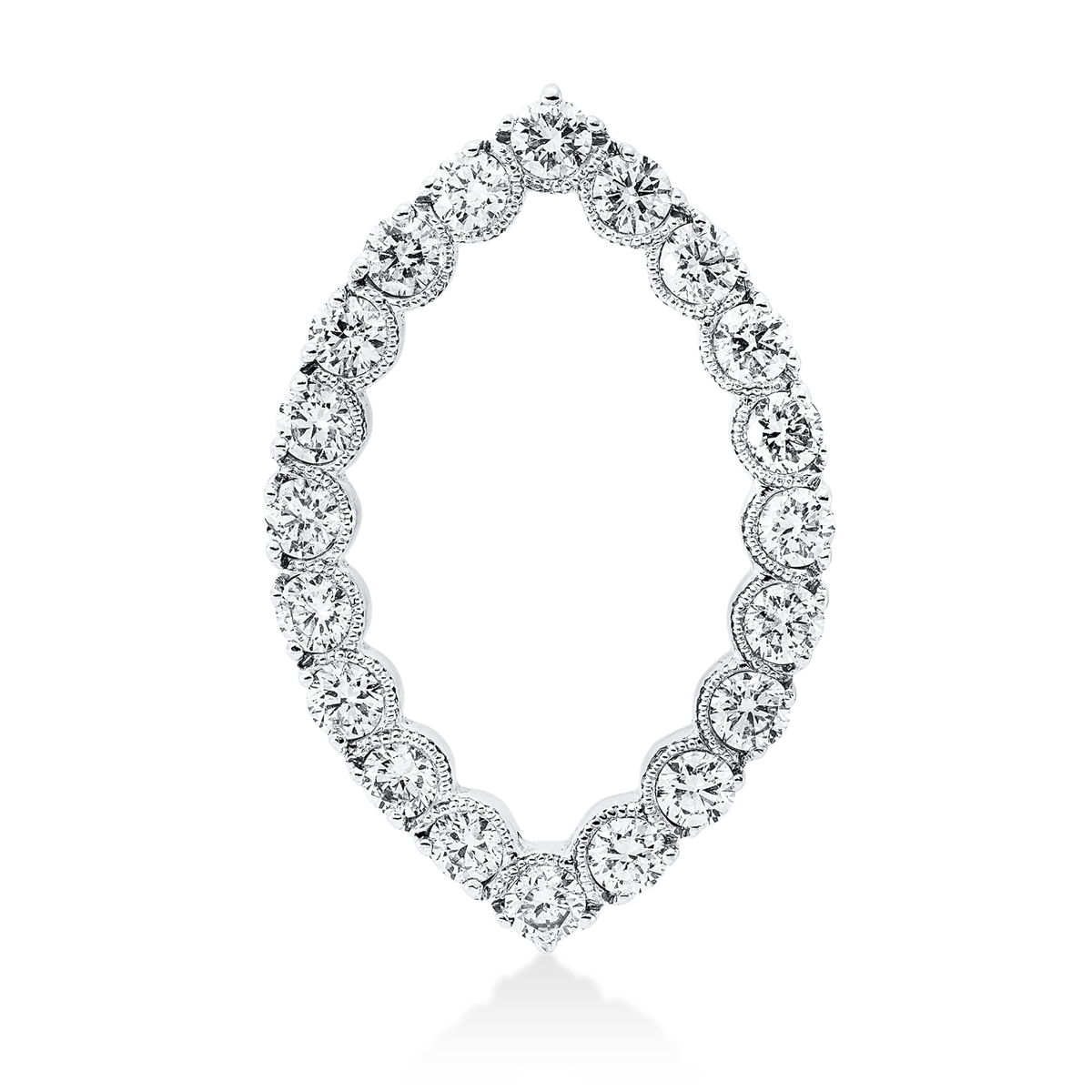 diamond full cut  modern woman pendant in white gold