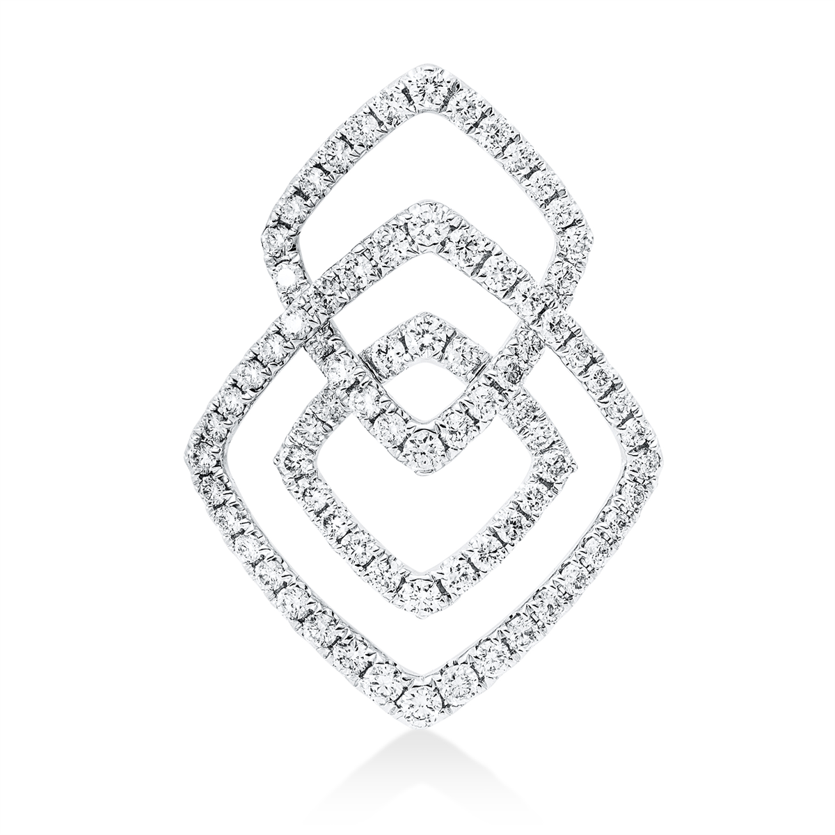 diamond full cut  modern woman pendant in white gold