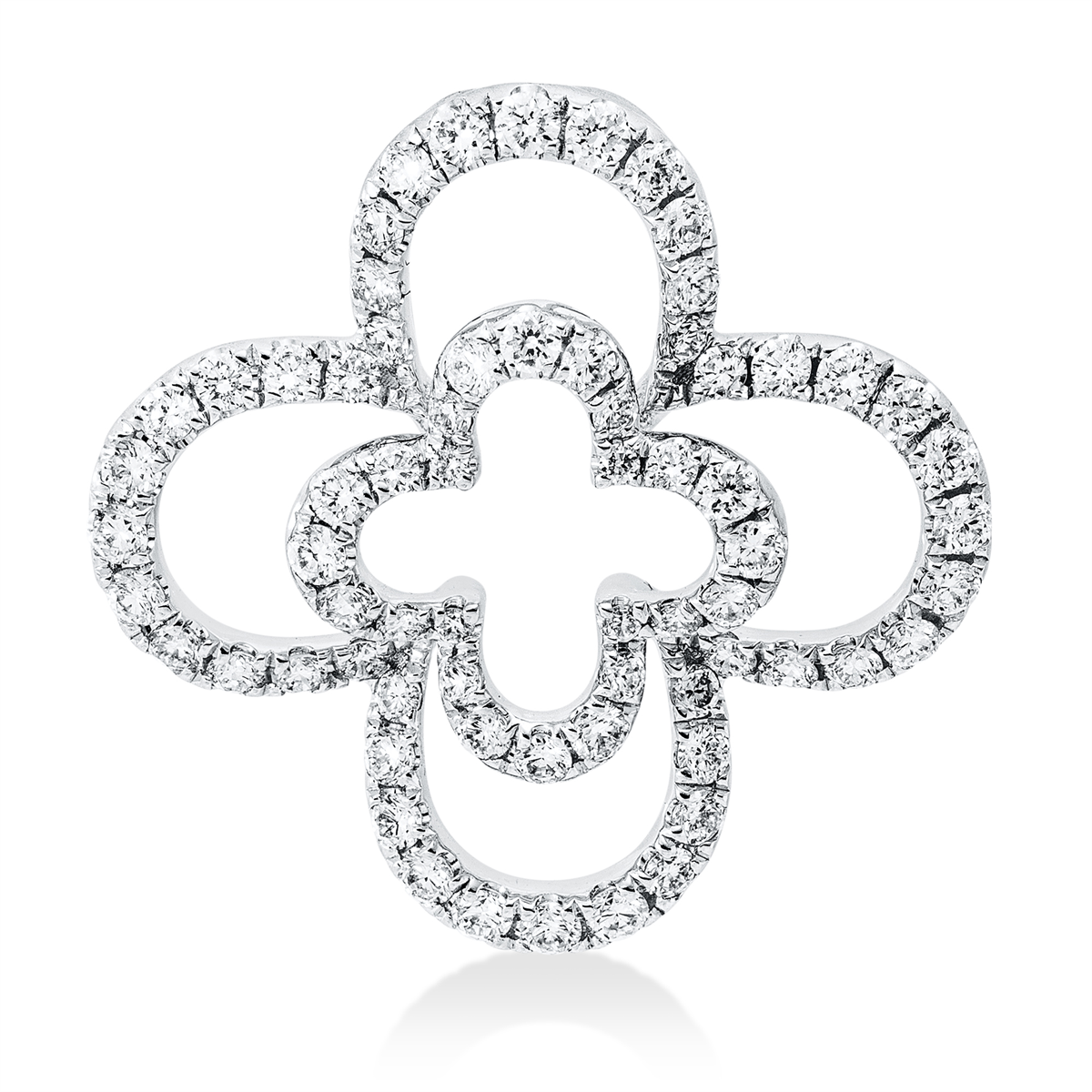 diamond full cut  modern woman pendant in white gold