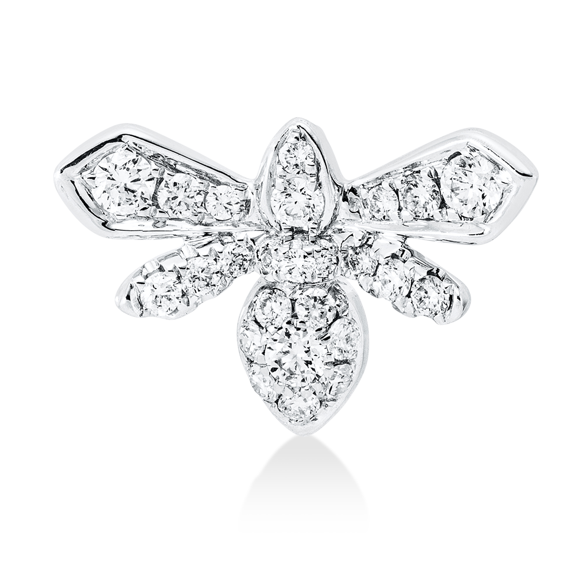 diamond full cut  modern woman pendant in white gold