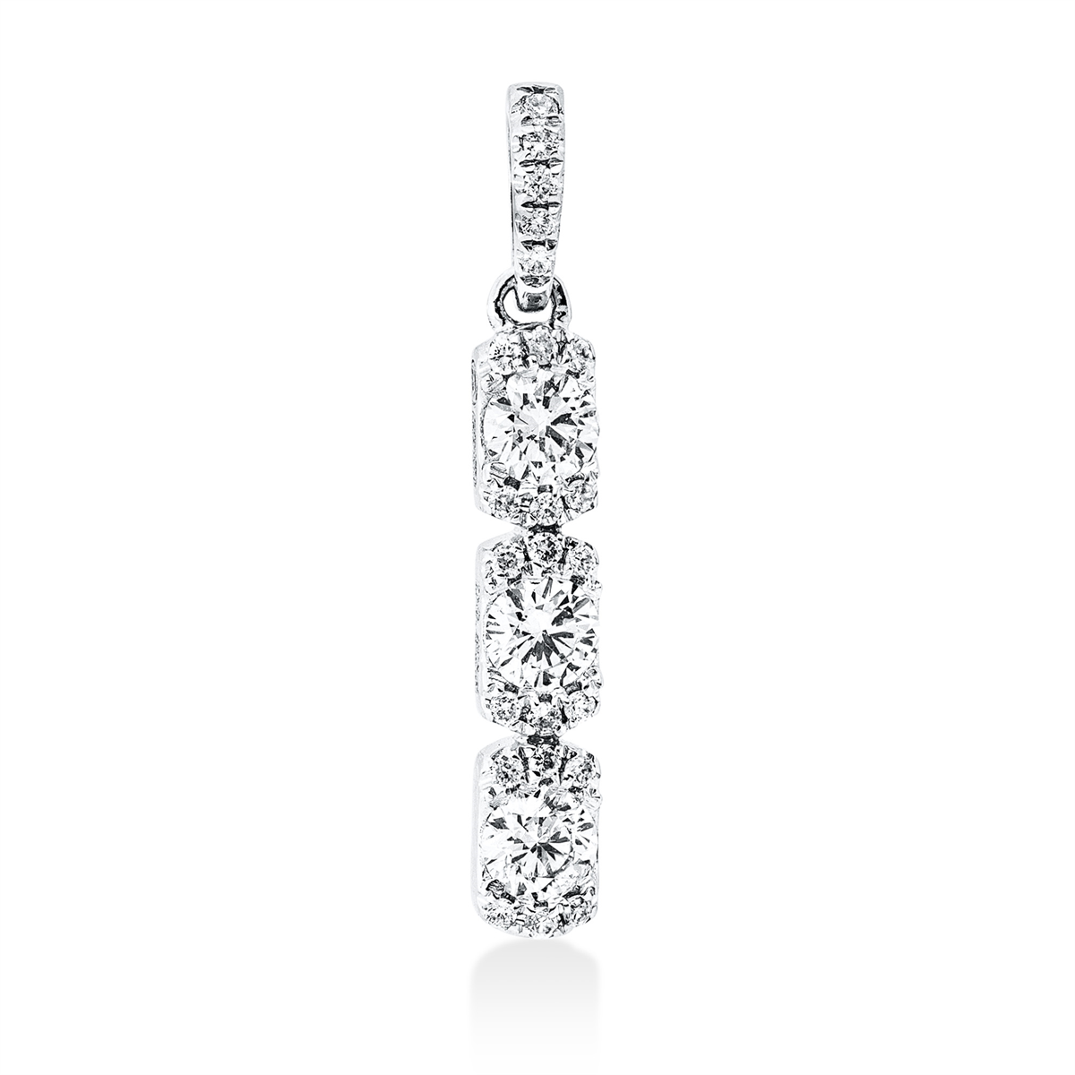 diamond full cut  modern woman pendant in white gold